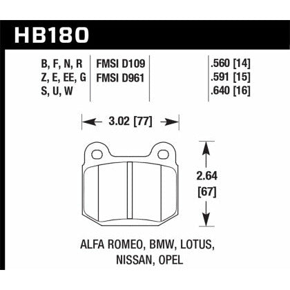 HAWK HPS Brake Pad Sets 04 - 09 STI